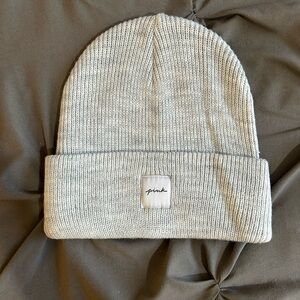 PINK Victoria's Secret Gray Knit Beanie